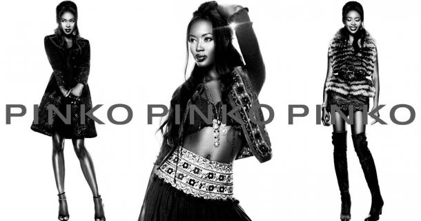 One of Naomi Campbell's early Pinko campaigns, showing some sass and a ladylike option. (SS 2005). © Pinko Pinko Spring Summer 2005 modeled by Naomi Campbell