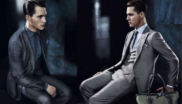 The new classic menswear elegance in two suits from Armani's SS 2010 collection; © Armani, photos by Josh Olins Suits from Armani's menswear SS 2010 collection