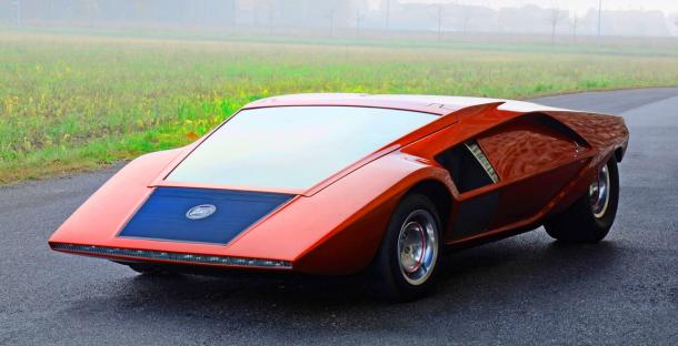 The Lancia Stratos Zero concept car, designed by Bertone in 1970