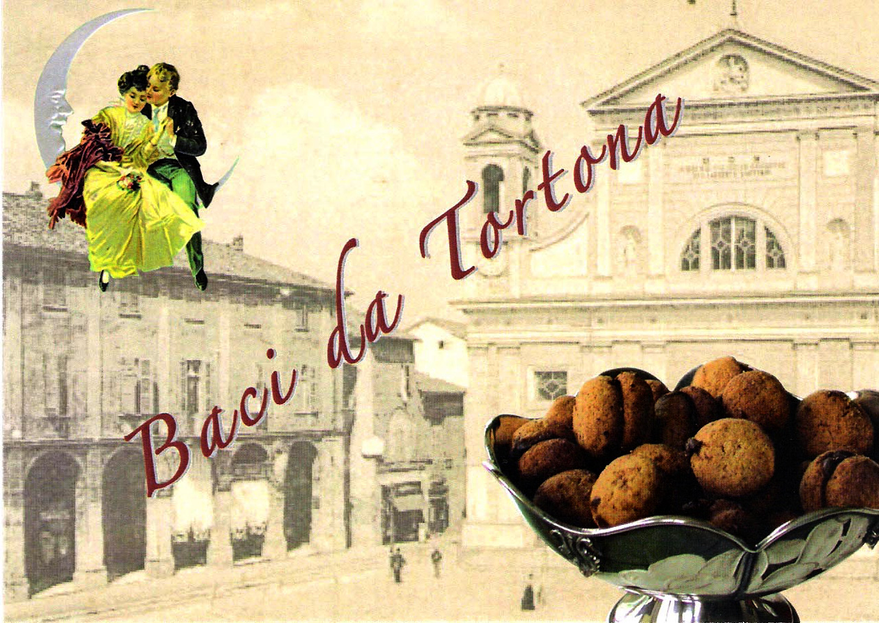 Baci from Tortona vntage postcard