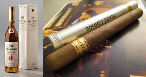 Romeo Y Julieta cigars paired with Italian brandy