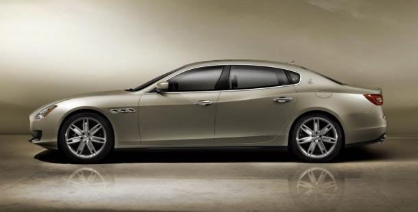 The sleek lines of Ramaciotti’s new design for 2013. © Maserati Maserati Quattroporte 2013 sideview