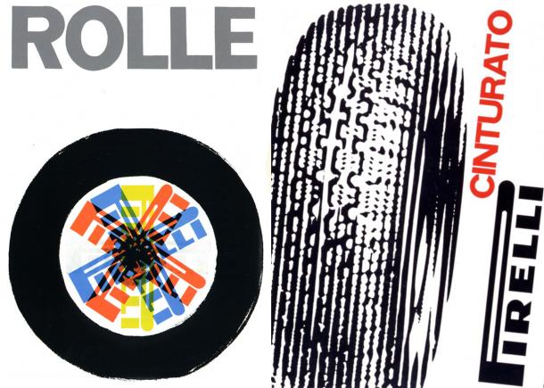 Pirelli ads for motor scooter and bicycle tires