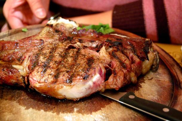 Florentine style grilled t-bone steak