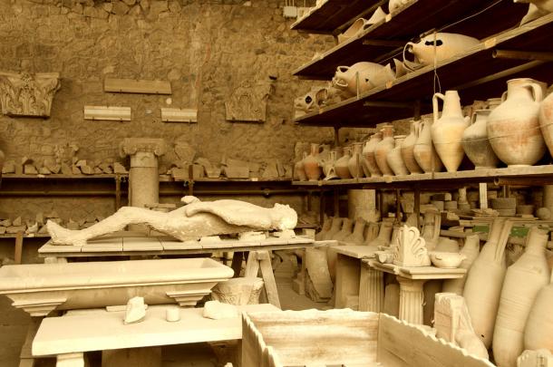 Archaeological finds in Pompei, near Naples