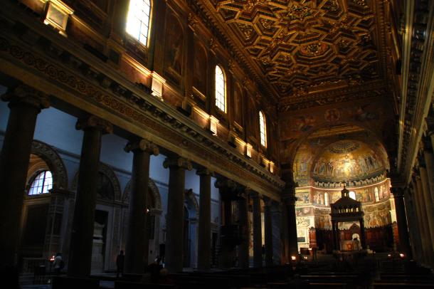 Interior of Santa Maria in Trastevere, Rome