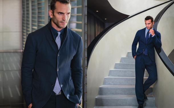 An Italian idea of how to dress well: understated Armani suiting. © Armani Armani suits from SS 2013 lookbook