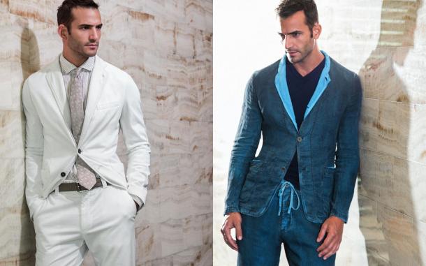 Theses two casual, outdoor looks from Armani remind me of my evening strolls in Rome. © Armani Armani suits from SS 2013 lookbook