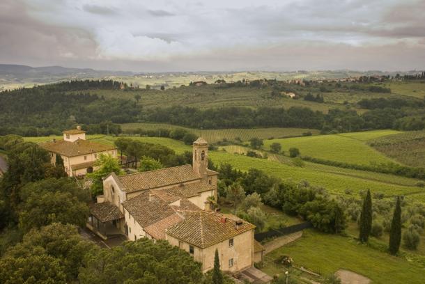 Vineyards, along with olive grooves, wheat fields and small wooden areas, are an essential part of the man-made patchwork that over centuries has molded Tuscany's hills into one of the world most beautiful landscapes. © iStockphoto/Thinkstock Tuscany's countryside hills landscape