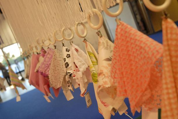 Beachwear fabric samples, showing the season color trends